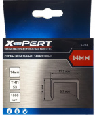Скобы закаленные мебельные Тип-53 *X-PERT*, 1000 шт./уп, 10 мм, арт. №106.57